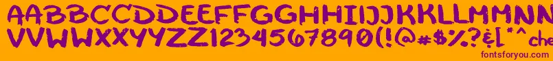 Cheeseborger Font – Purple Fonts on Orange Background