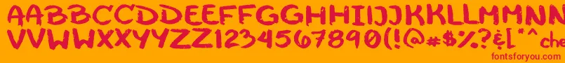 Cheeseborger Font – Red Fonts on Orange Background