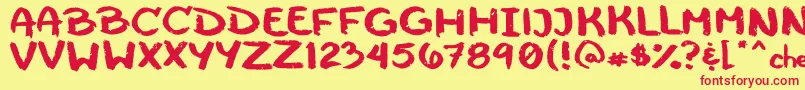 フォントCheeseborger – 赤い文字の黄色い背景