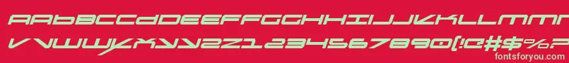 OramacItalic-Schriftart – Grüne Schriften auf rotem Hintergrund