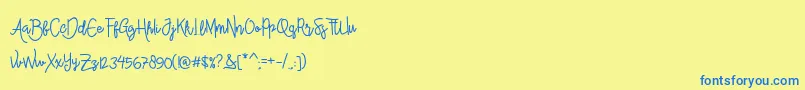 AlleanaScript Font – Blue Fonts on Yellow Background