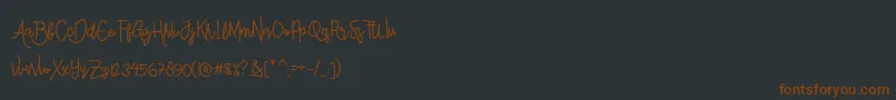 AlleanaScript-fontti – ruskeat fontit mustalla taustalla