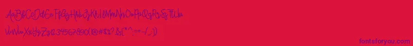 AlleanaScript Font – Purple Fonts on Red Background