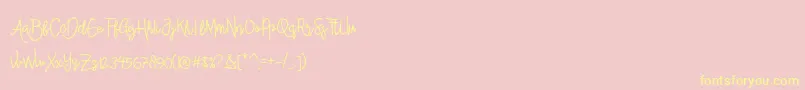 AlleanaScript Font – Yellow Fonts on Pink Background
