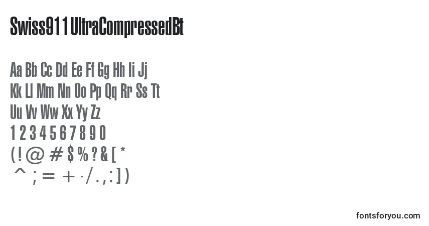 Шрифт Swiss911UltraCompressedBt – алфавит, цифры, специальные символы