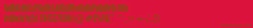 Swiss911UltraCompressedBt Font – Brown Fonts on Red Background