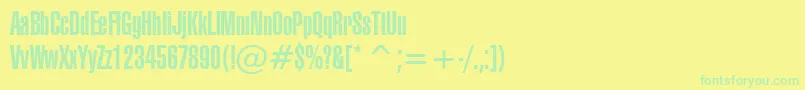 Weitere Informationen zur Swiss911UltraCompressedBt-Schriftart Swiss911UltraCompressedBt-Schriftart – Grüne Schriften auf gelbem Hintergrund