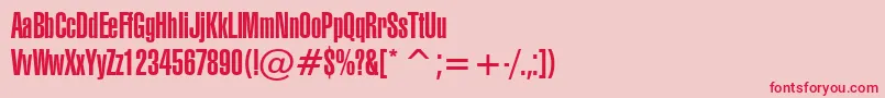Swiss911UltraCompressedBt Font – Red Fonts on Pink Background