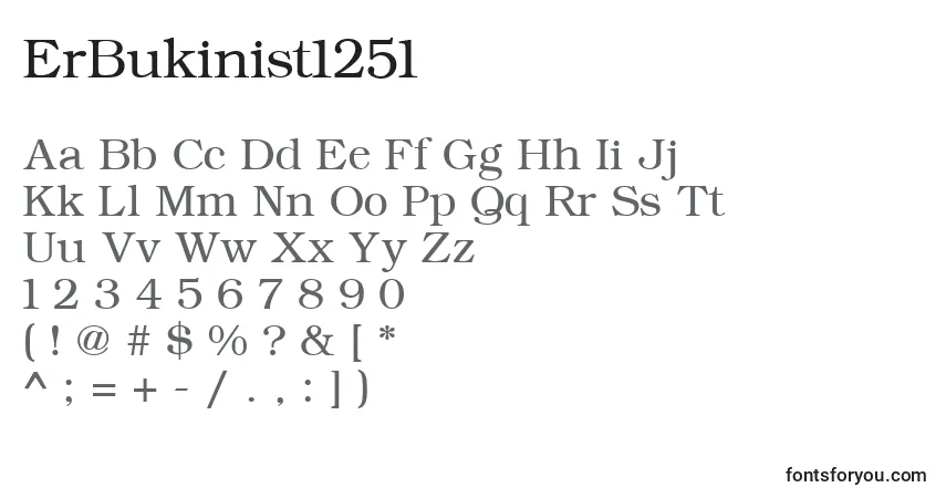 Шрифт ErBukinist1251 – алфавит, цифры, специальные символы