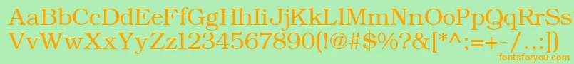 フォントErBukinist1251 – オレンジの文字が緑の背景にあります。