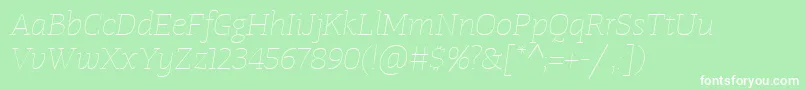 fuente TangerserifwideUltralightitalic – Fuentes Blancas Sobre Fondo Verde