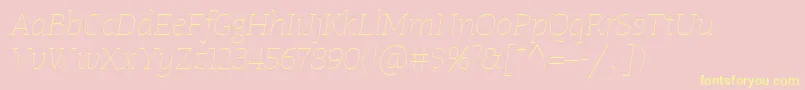 TangerserifwideUltralightitalic Font – Yellow Fonts on Pink Background