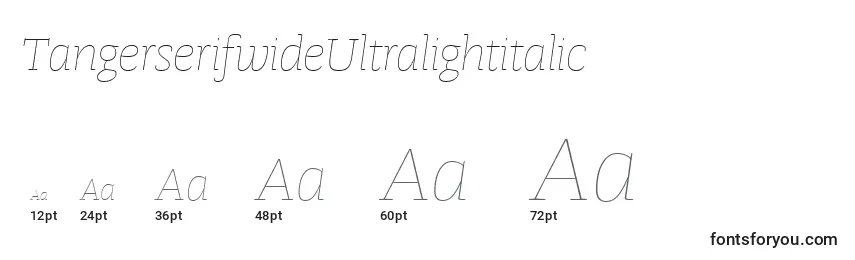 TangerserifwideUltralightitalic Font Sizes