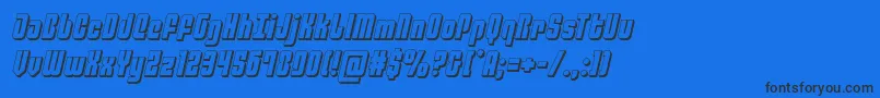 Philadelphia3Dsemital Font – Black Fonts on Blue Background