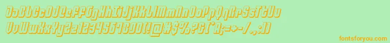 Philadelphia3Dsemital Font – Orange Fonts on Green Background