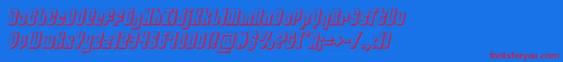 Philadelphia3Dsemital-Schriftart – Rote Schriften auf blauem Hintergrund