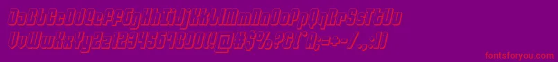 Philadelphia3Dsemital Font – Red Fonts on Purple Background