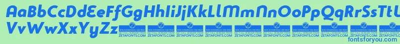 Studiogothic Font – Blue Fonts on Green Background