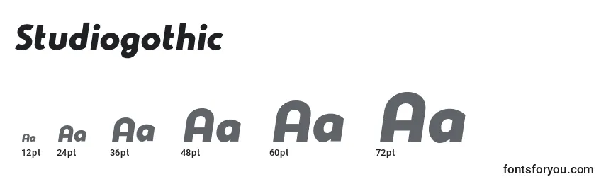 Studiogothic Font Sizes