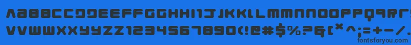 YoungTechsExpanded Font – Black Fonts on Blue Background