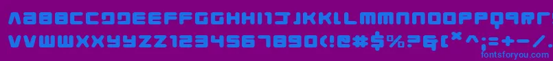 YoungTechsExpanded Font – Blue Fonts on Purple Background