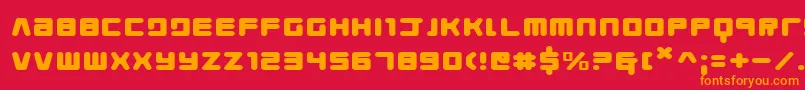 YoungTechsExpanded Font – Orange Fonts on Red Background