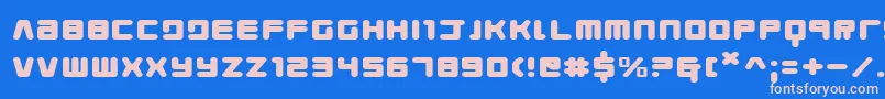 YoungTechsExpanded Font – Pink Fonts on Blue Background