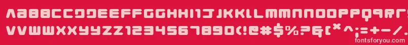 YoungTechsExpanded Font – Pink Fonts on Red Background