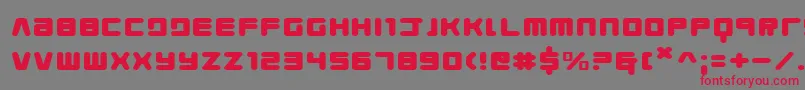 YoungTechsExpanded Font – Red Fonts on Gray Background