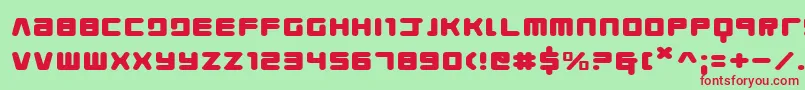 YoungTechsExpanded Font – Red Fonts on Green Background