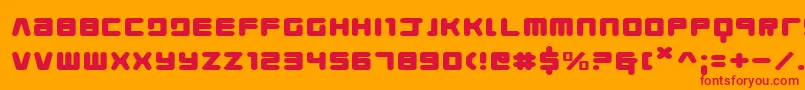 YoungTechsExpanded Font – Red Fonts on Orange Background