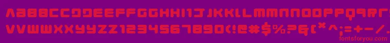 YoungTechsExpanded Font – Red Fonts on Purple Background