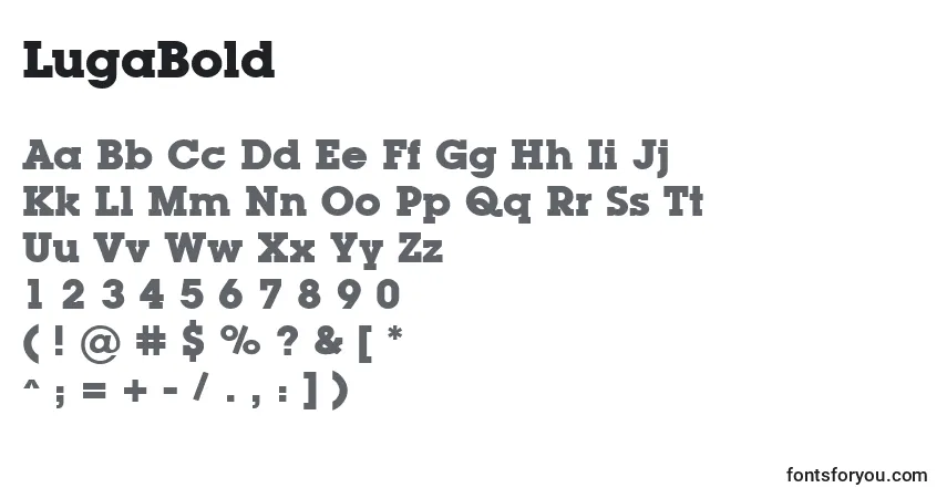 LugaBold-fontti – aakkoset, numerot, erikoismerkit