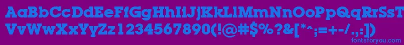 LugaBold Font – Blue Fonts on Purple Background