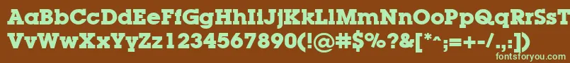 LugaBold Font – Green Fonts on Brown Background