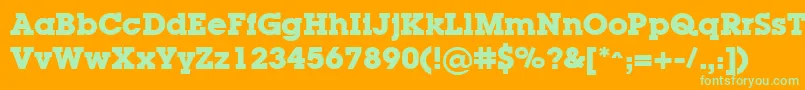 LugaBold Font – Green Fonts on Orange Background