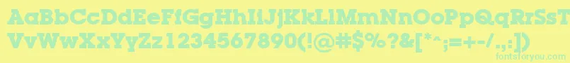 LugaBold Font – Green Fonts on Yellow Background