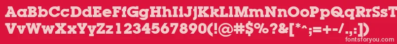 LugaBold Font – Pink Fonts on Red Background