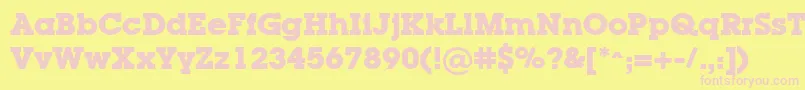 LugaBold Font – Pink Fonts on Yellow Background