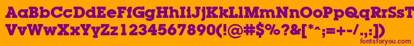 LugaBold Font – Purple Fonts on Orange Background