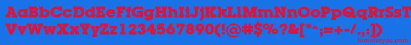LugaBold Font – Red Fonts on Blue Background