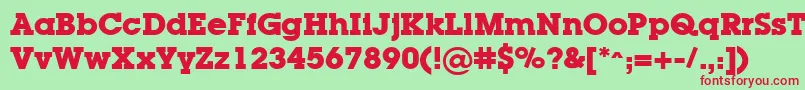 LugaBold Font – Red Fonts on Green Background