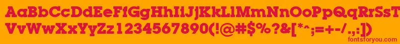 LugaBold-Schriftart – Rote Schriften auf orangefarbenem Hintergrund