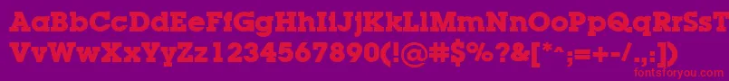 LugaBold Font – Red Fonts on Purple Background