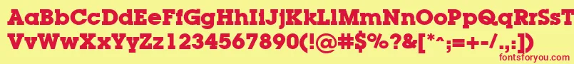 LugaBold Font – Red Fonts on Yellow Background