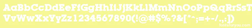 フォントLugaBold – 黄色い背景に白い文字