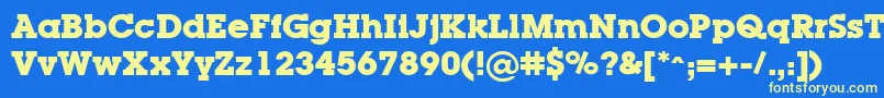 LugaBold Font – Yellow Fonts on Blue Background