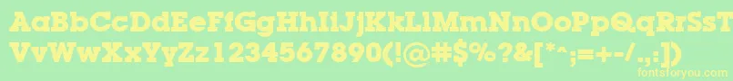 Шрифт LugaBold – жёлтые шрифты на зелёном фоне