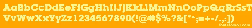 LugaBold Font – Yellow Fonts on Orange Background