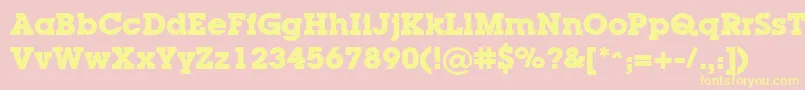 フォントLugaBold – 黄色のフォント、ピンクの背景